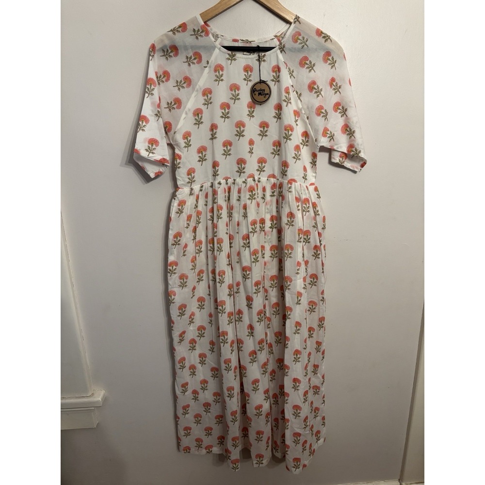 Paisley Magic Women's White Floral Maxi Dress Boutique‎ Cotton Size XS New $178